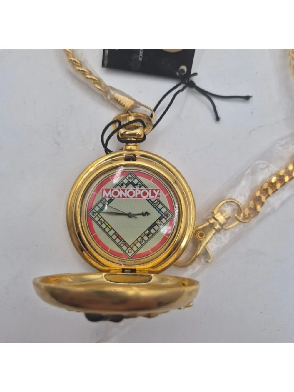 Vintage Rare Monopoly Pocket Watch Franklin Mint With Chain Watch Only